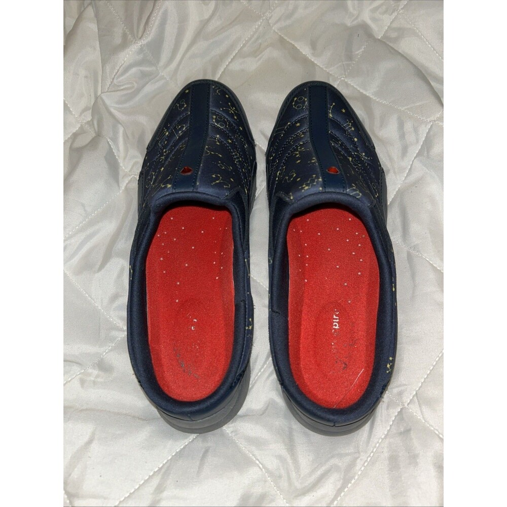 Easy Spirit SETRAVELGEMS Traveltime Mules Clogs Navy Blue Astrology Walking 11M